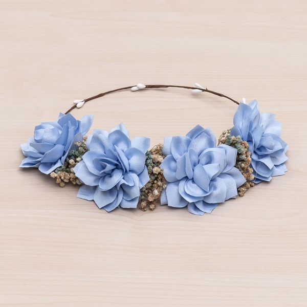 Corona floral de nenúfares Flor 04-Azul Francia